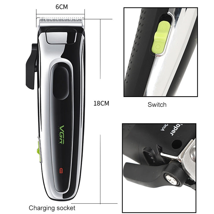 VGR V-018 10W Retro Oil Head Gradient Hair Clipper, Plug Type: EU Plug - Hair Trimmer by VGR | Online Shopping UK | buy2fix