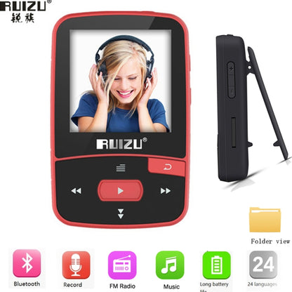 Original RUIZU X50 Sport Bluetooth MP3 Player 8gb Clip Mini with Screen Support FM,Recording,E-Book,Clock,Pedometer - Consumer Electronics by buy2fix | Online Shopping UK | buy2fix