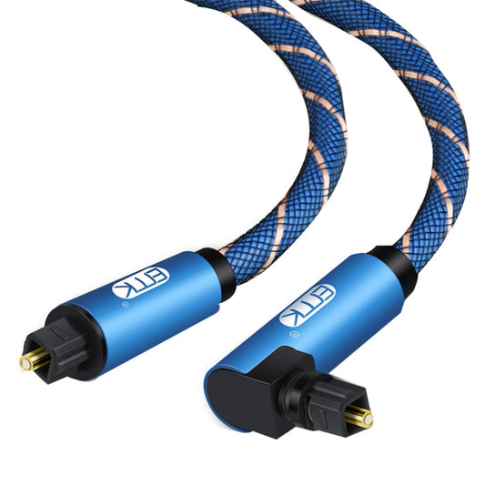 EMK 90 Degree Swivel Adjustable Right Angled 360 Degrees Rotatable Plug Nylon Woven Mesh Optical Audio Cable, Cable Length:25m(Blue) - Audio Optical Cables by EMK | Online Shopping UK | buy2fix