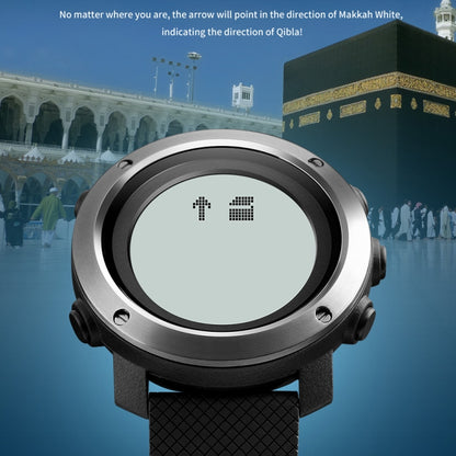 SKMEI 1728 Muslim Worships Watch Multifunctional Reminder Prayer Direction Compatriots Watch, Style:Steel Circle Edition(Black Black Machine) - LED Digital Watches by SKMEI | Online Shopping UK | buy2fix