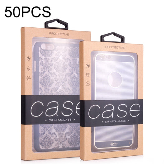 50 PCS Kraft Paper Phone Case Leather Case Packaging Box, Size: L 5.8-6.7 Inch(Black) -  by buy2fix | Online Shopping UK | buy2fix