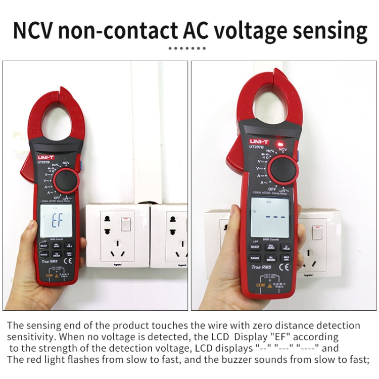 UNI-T UT208B 1000A 42mm Jaw Size Digital Clamp Meter AC DC Voltage Detector - Consumer Electronics by UNI-T | Online Shopping UK | buy2fix