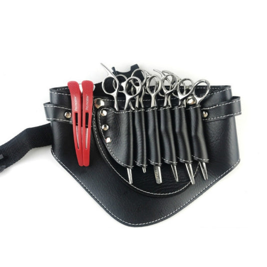 Hairdresser Hair Clipper Comb PU Leather Waist Bag Barber Shop Hair Tools Bag(Black) - Hair Trimmer by buy2fix | Online Shopping UK | buy2fix