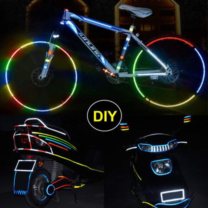 10 Rolls Bicycle Mountain Bike Motorcycle Sticker Car Contour Reflective Sticker Night Riding Reflective Sticker 1 x 800cm(Black Orange) - Decorative Accessories by buy2fix | Online Shopping UK | buy2fix