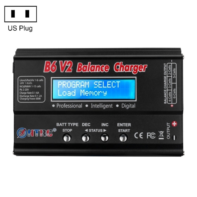 HTRC B6 V2 Balance Charger Intelligent Model Airplane Lithium Battery Charger, US Plug - Charger by HTRC | Online Shopping UK | buy2fix