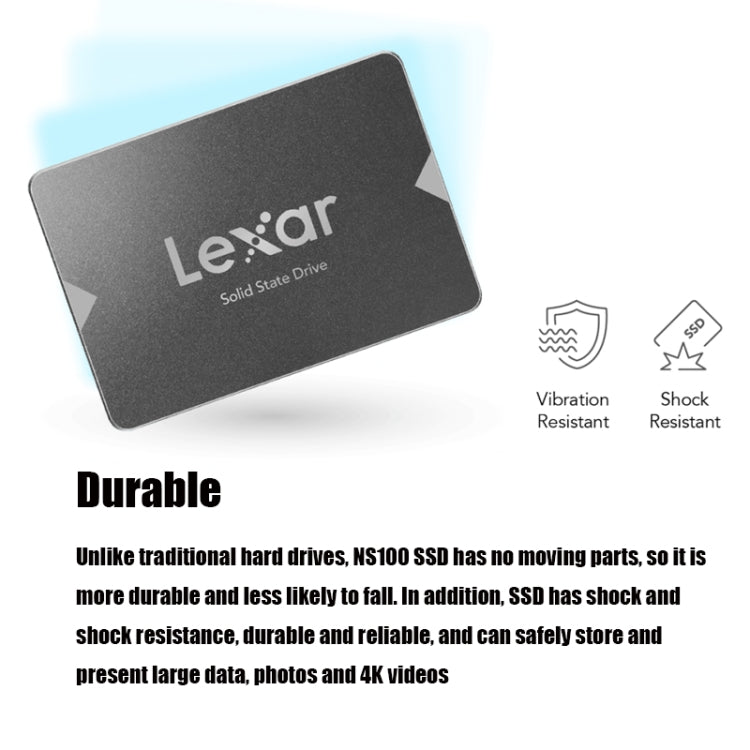 Lexar NS100 2.5 inch SATA3 Notebook Desktop SSD Solid State Drive, Capacity: 512GB(Gray) - External Solid State Drives by Lexar | Online Shopping UK | buy2fix