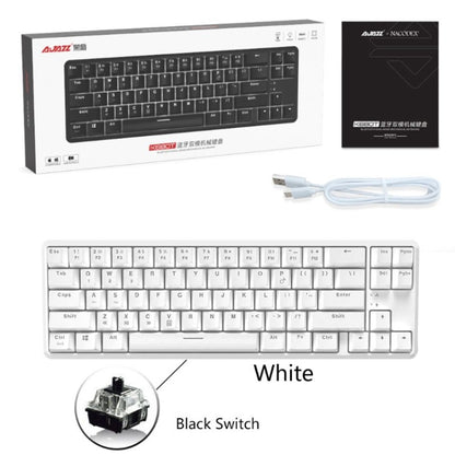 Ajazz K680T Mini USB Wired Dual-mode Charging 68-keys Laptop Bluetooth Mechanical Keyboard, Cable Length: 1.6m, Style:Black Shaft(White) - Wired Keyboard by Ajazz | Online Shopping UK | buy2fix