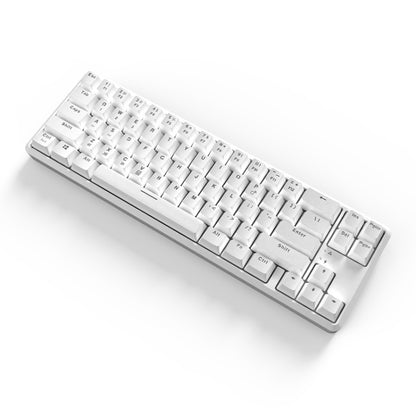 Ajazz K680T Mini USB Wired Dual-mode Charging 68-keys Laptop Bluetooth Mechanical Keyboard, Cable Length: 1.6m, Style:Tea Shaft(White) - Wired Keyboard by Ajazz | Online Shopping UK | buy2fix