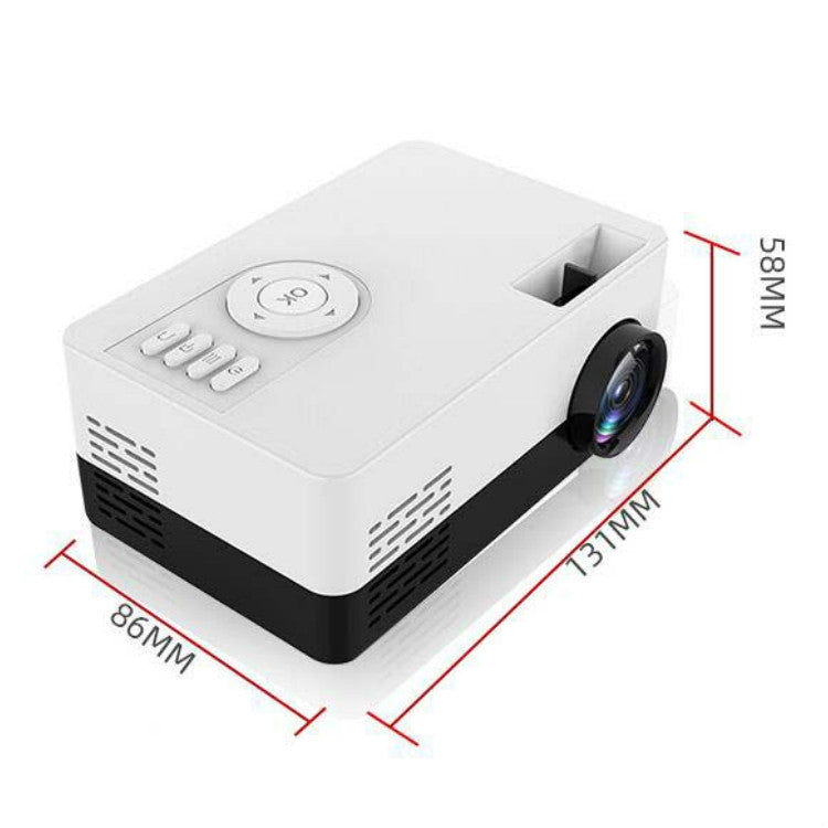 S261/J16 Home Mini HD 1080P Portable LED Projector, Support TF Card / AV / U Disk, Plug Specification:AU Plug(White Black) - Consumer Electronics by buy2fix | Online Shopping UK | buy2fix