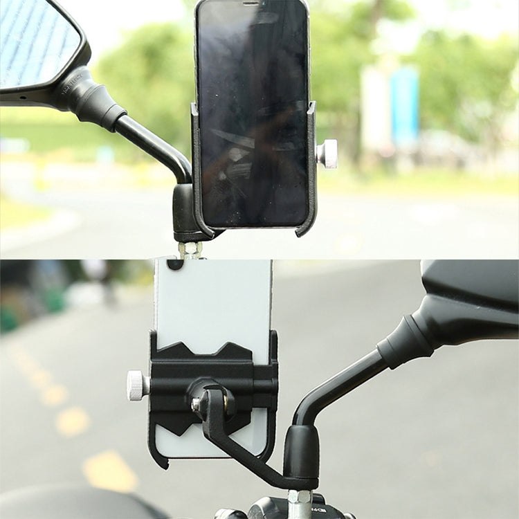 Bicycle Mobile Phone Holder Motorcycle Electric Car Navigation Mobile Phone Holder, Style:Rearview Mirrors(Black) - Holders by buy2fix | Online Shopping UK | buy2fix