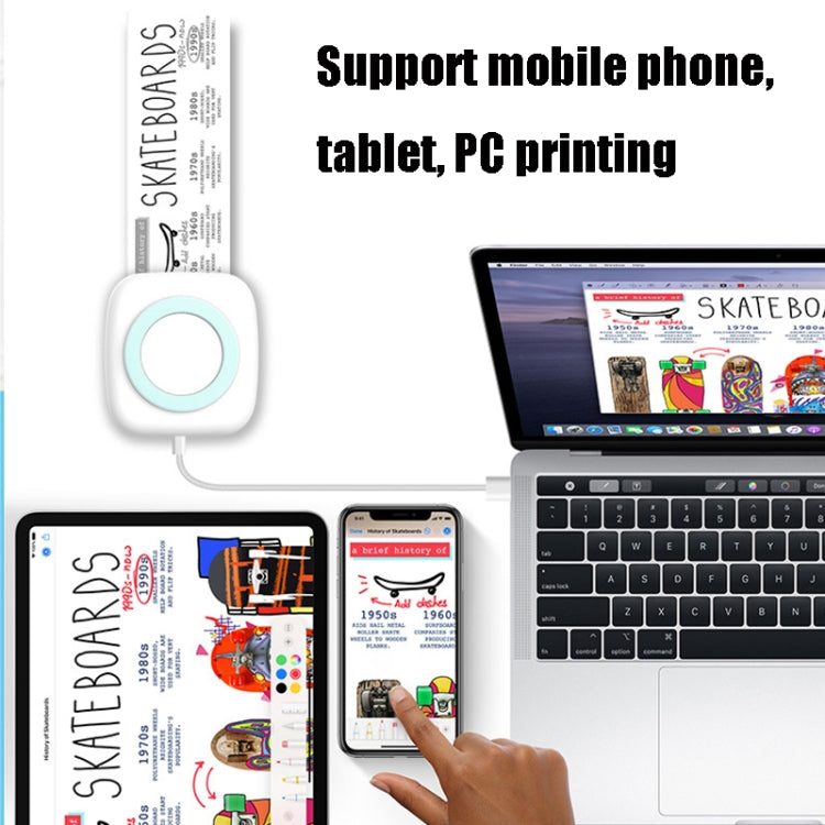 HD Portable Printer Student Pocket Copier Mini Photo Label Printer, Style:Standard Edition(Blue White) - Consumer Electronics by buy2fix | Online Shopping UK | buy2fix