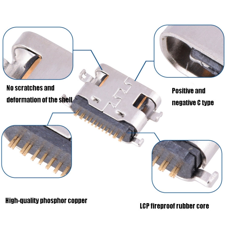 10 PCS Usb Type-C 16P Sinking Plate Female Plug, Specification: Sink Plate 1.6 - Consumer Electronics by buy2fix | Online Shopping UK | buy2fix