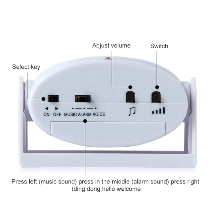 Wireless Intelligent Doorbell Infrared Motion Sensor Voice Prompter Warning Door Bell Alarm(Blue) - Security by buy2fix | Online Shopping UK | buy2fix
