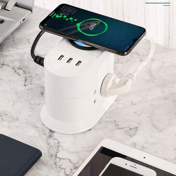 Mobile Phone Wireless Charging Socket Creative Smart USB Power Strip Multi-Function Desktop Vertical Power Strip, CN Plug, Specification: 1.8 Meters, Style:2 Layer(Black) - Consumer Electronics by buy2fix | Online Shopping UK | buy2fix