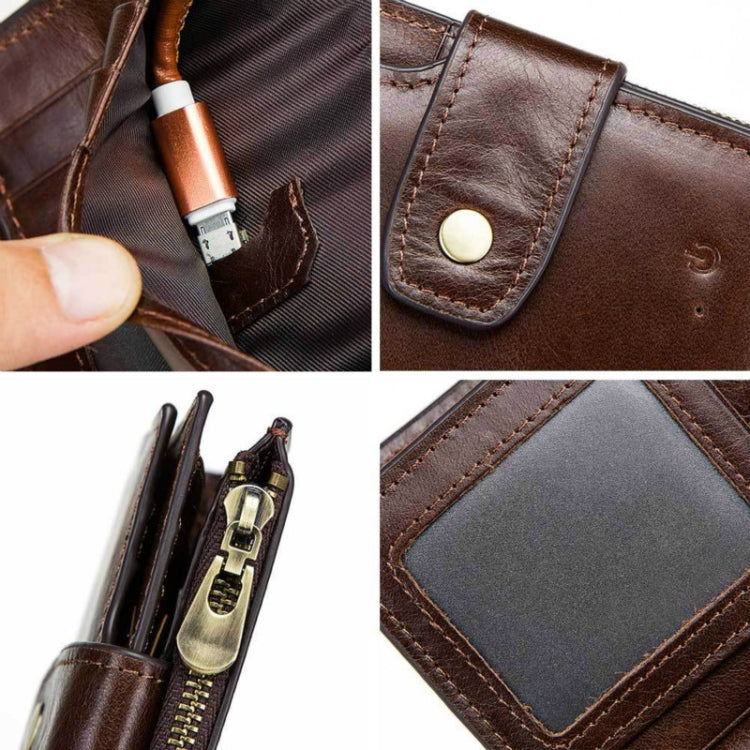 Men Leather Wallet Smart Bluetooth Antimagnetic RFID Anti-Lost Anti-Theft Multi-Function Coin Purse - Home & Garden by buy2fix | Online Shopping UK | buy2fix