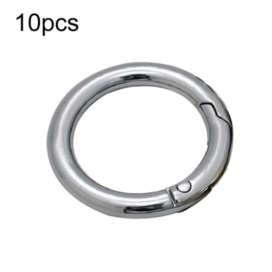 10pcs Zinc Alloy Spring Ring Metal Open Bag Webbing Keychain, Size:Half-inch Silver - In Car by buy2fix | Online Shopping UK | buy2fix