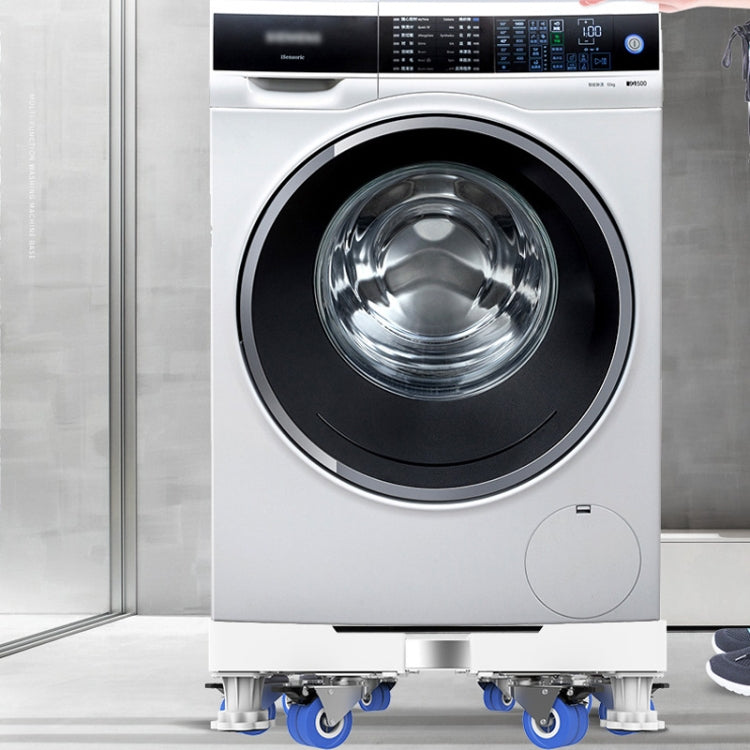 Double Tubes 4 Wheels + 4 Legs Adjustable Stainless Steel Refrigerator Bracket Washing Machine Base Bracket - Home & Garden by buy2fix | Online Shopping UK | buy2fix