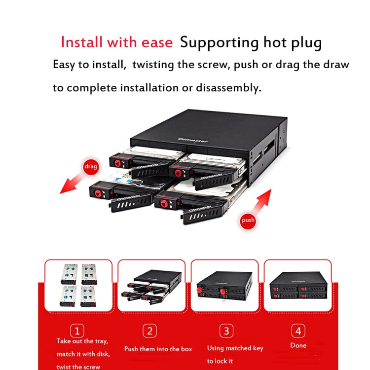 OImaster MR-6401 Four-Bay Chassis Built-In Optical Drive Hard Disk Box - Optical Drives Cases by OImaster | Online Shopping UK | buy2fix