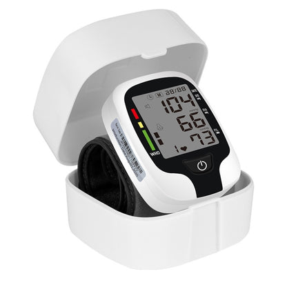 Wrist Type Electronic Blood Pressure Monitor Home Automatic Wrist Type Blood Pressure Measurement, Style: No Voice Announcement(White English) - Sphygmomanometer by buy2fix | Online Shopping UK | buy2fix