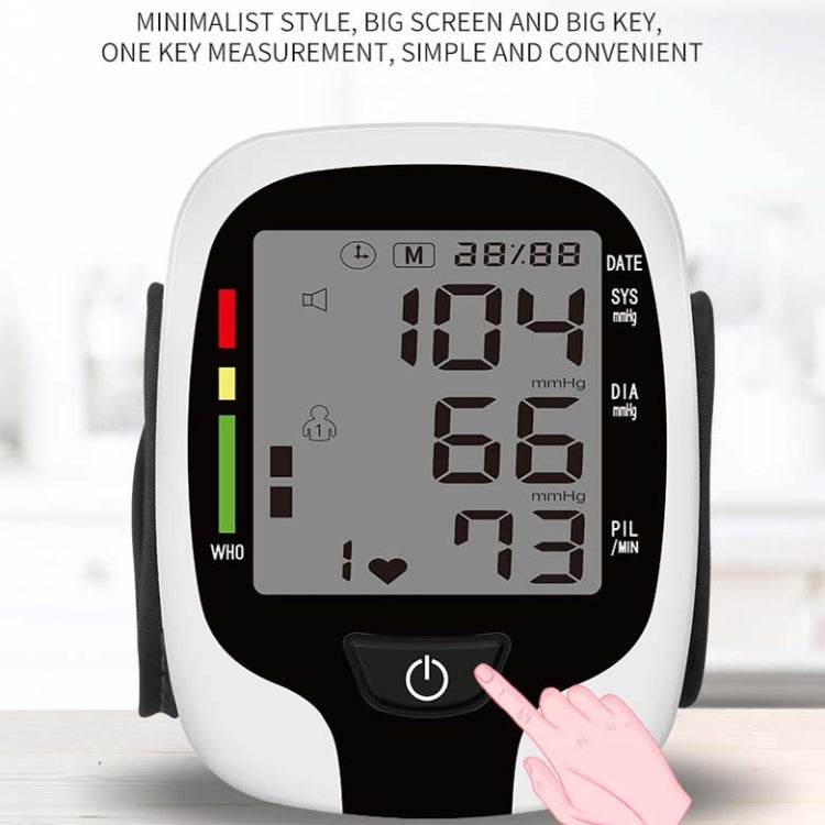 Wrist Type Electronic Blood Pressure Monitor Home Automatic Wrist Type Blood Pressure Measurement, Style: No Voice Announcement(White English) - Sphygmomanometer by buy2fix | Online Shopping UK | buy2fix