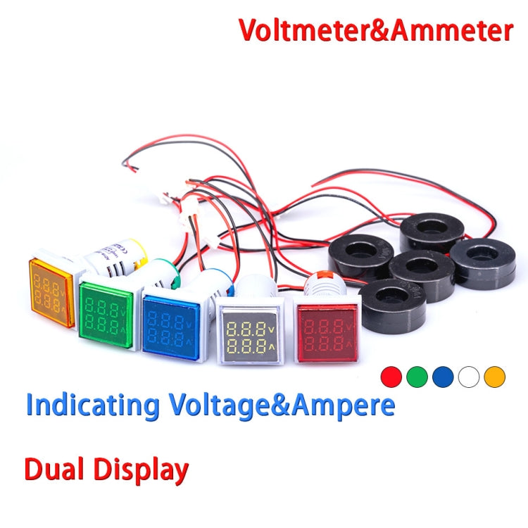 AD16-22FVA Square Signal Indicator Type Mini Digital Display AC Voltage And Current Meter(Red) - Consumer Electronics by buy2fix | Online Shopping UK | buy2fix