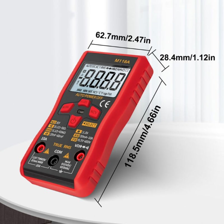 ANENG M118A High-Precision Automatic Range Multimeter Multi-Function Small Electrician Instrumentation Digital Universal Meter - Digital Multimeter by ANENG | Online Shopping UK | buy2fix