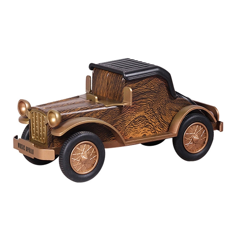 A9 Retro Wood Grain Classic Car Shape Wireless Bluetooth Speaker Subwoofer Radio Portable Mobile Phone Stand Mini Speaker(Rose Pear) - Mini Speaker by buy2fix | Online Shopping UK | buy2fix