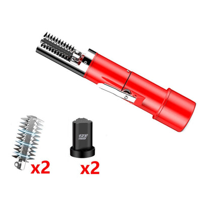 Electric Fish Scale Scraper Household Automatic Wireless Scraping Tool CN Plug Red Double Battery+Cutter Head - Cutter & Peeler by buy2fix | Online Shopping UK | buy2fix