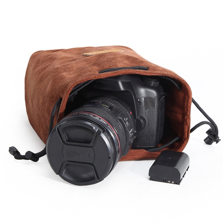 S.C.COTTON Liner Shockproof Digital Protection Portable SLR Lens Bag Micro Single Camera Bag Square Khaki L - Camera Accessories by S.C.COTTON | Online Shopping UK | buy2fix