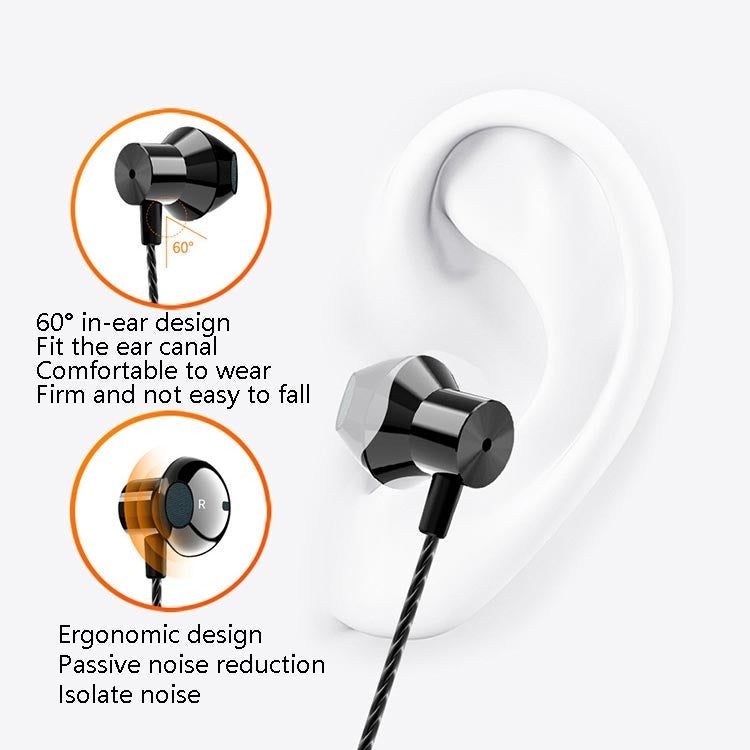 F12 Elbow Earbud Headset Wire Control With Wheat Mobile Phone Headset, Colour: 3.5mm Jack (Black) - Type-C Earphone by buy2fix | Online Shopping UK | buy2fix