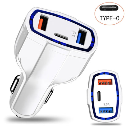 2 PCS QC3.0 Fast Charge Car Charger 3.5A Dual USB With Type-C Interface Output Car Charger(Black) - In Car by buy2fix | Online Shopping UK | buy2fix