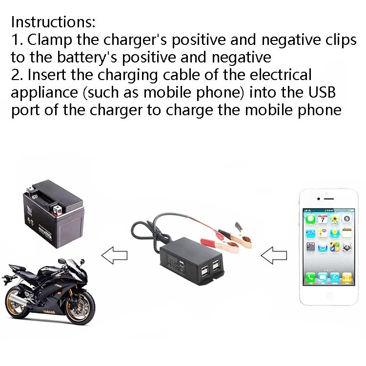2 PCS 12/24V 4 USB Interface Motorcycle Car Mobile Phone Charger - In Car by buy2fix | Online Shopping UK | buy2fix