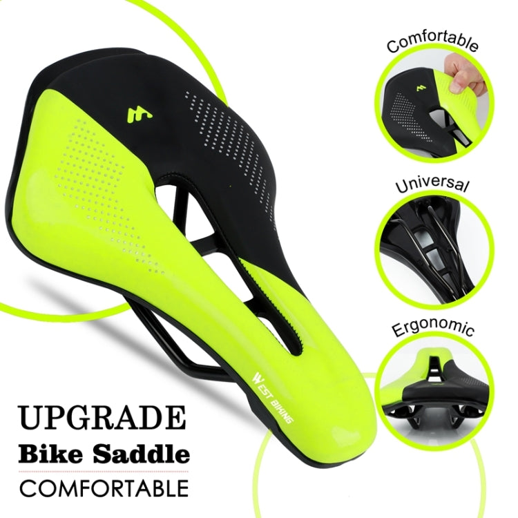 WEST BIKING Cycling Seat Hollow Breathable Comfortable Saddle Riding Equipment(Fluorescent Green) - Outdoor & Sports by WEST BIKING | Online Shopping UK | buy2fix