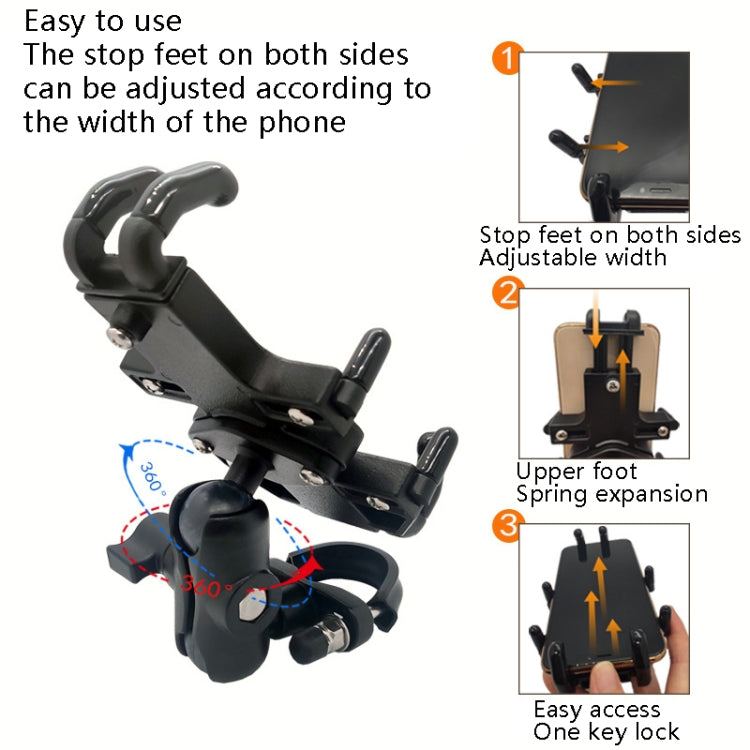 N-STAR NJN001 Motorcycle Bicycle Compatible Mobile Phone Bracket Aluminum Accessories Riding Equipment(With Pump Cover) - Holders by N-STAR | Online Shopping UK | buy2fix