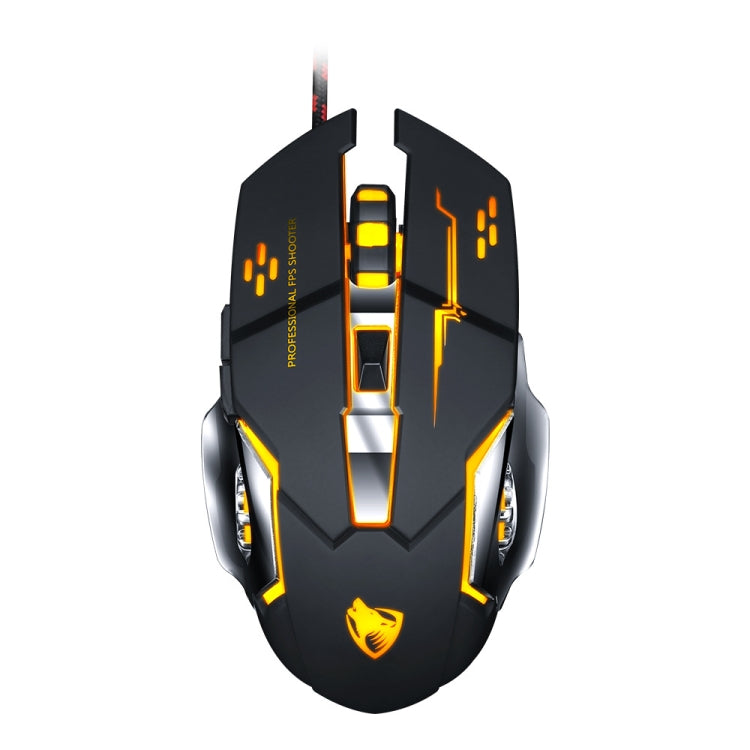 T-WOLF V6 USB Interface 6-Buttons 3200 DPI Wired Mouse Gaming Mechanical Macro Programming 7-Color Luminous Gaming Mouse, Cable Length: 1.5m( Macro Definition Audio Version Black Silver) - Wired Mice by T-WOLF | Online Shopping UK | buy2fix