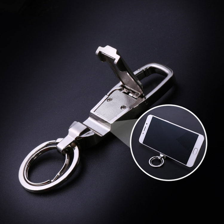 JOBON ZB-8780 Multi-Function Keychain Man Portable Mobile Phone Bracket Metal Waist Car Keychain(Black) - Key Rings by JOBON | Online Shopping UK | buy2fix