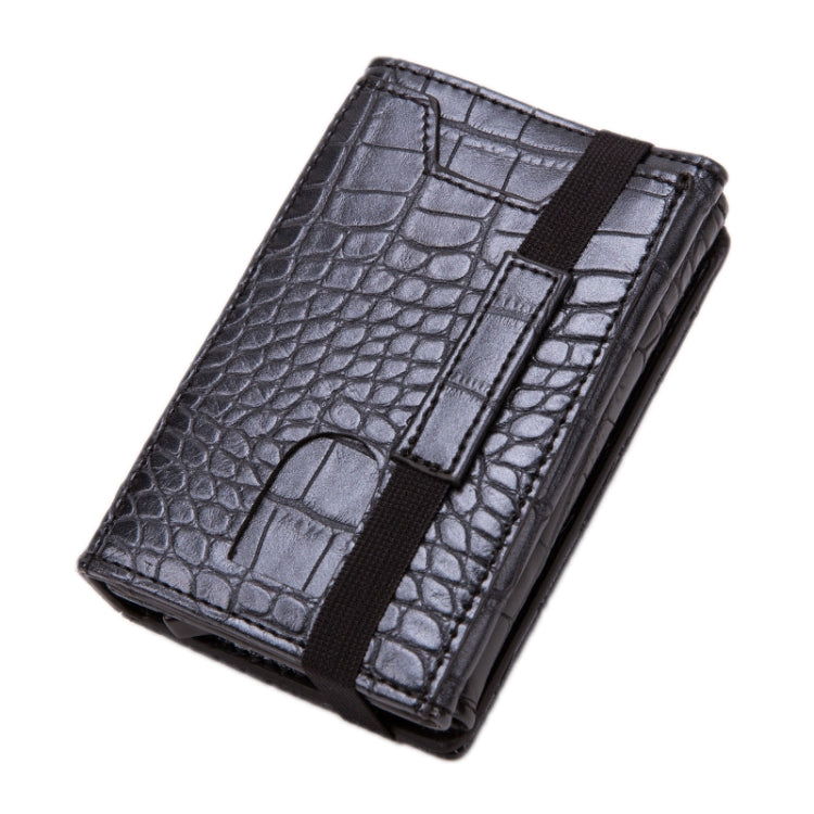 RFID Anti-Theft Aluminum Alloy Card Case(Crocodile Black) - Antimagnetic RFID Package by buy2fix | Online Shopping UK | buy2fix