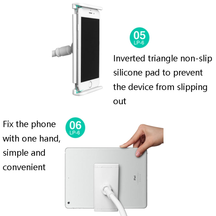 LP-6 Tablet Mobile Phone Lazy Bracket Detachable Bed Bracket, Style: Three-stage (Blue) - Lazy Bracket by buy2fix | Online Shopping UK | buy2fix