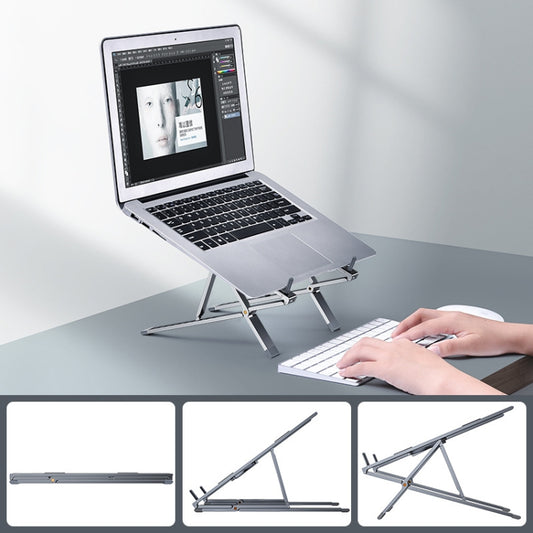 Oatsbasf Z02 Laptop Increasing Cooling Bracket Aluminum Alloy Desktop Adjustable Bracket(Gray) - Computer & Networking by Oatsbasf | Online Shopping UK | buy2fix
