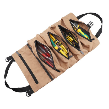 Car Canvas Tool Hanging Bag Electrician Package Car Tool Bag(Khaki) - Storage Bags & Boxes by buy2fix | Online Shopping UK | buy2fix