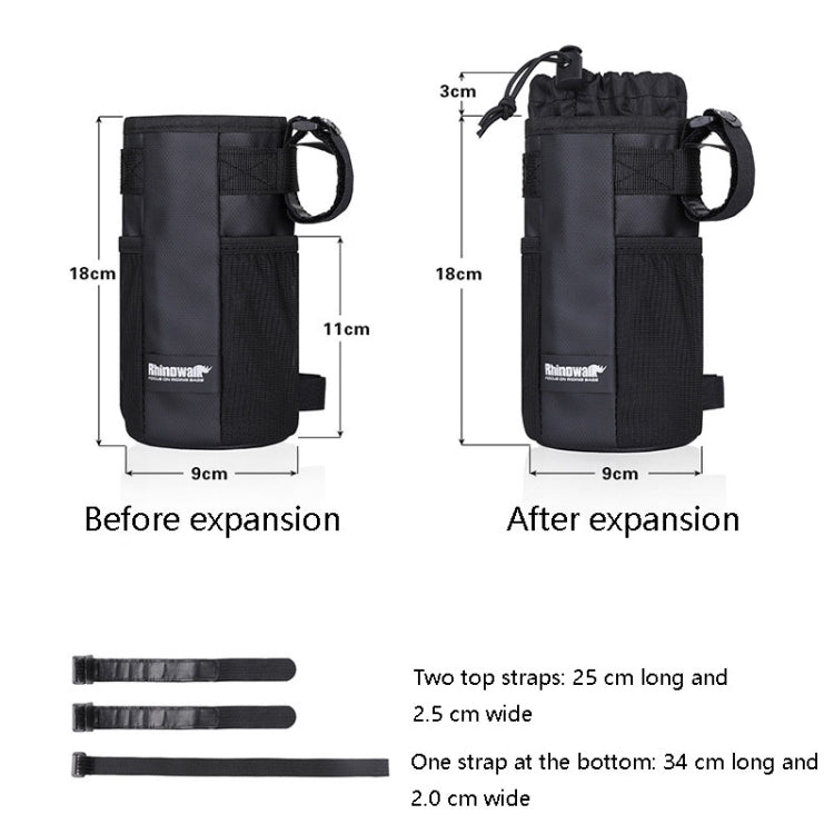 Rhinowalk RK9100B Riding Insulation Water Bottle Bag Portable Bicycle Kettle Tool Package(Black) - Bicycle Bags by Rhinowalk | Online Shopping UK | buy2fix