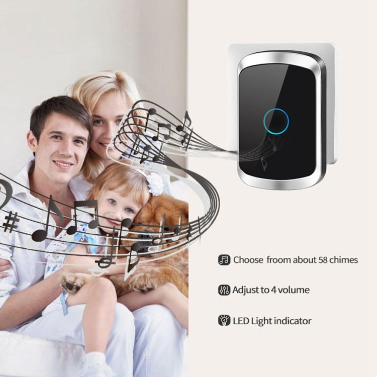 CACAZI A50 1 For 1 Wireless Music Doorbell without Battery, Plug:EU Plug(White) - Wireless Doorbell by CACAZI | Online Shopping UK | buy2fix