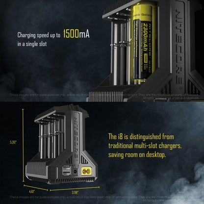 NITECORE 8-Slot High-Power Fast Lithium Battery Charger, Model: I8 - Charger & Converter by NITECORE | Online Shopping UK | buy2fix