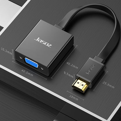 2 PCS Jasoz 1080P HDMI To VGA Converter Oxygen-Free Copper Core, Colour: Black - Converter by Jasoz | Online Shopping UK | buy2fix