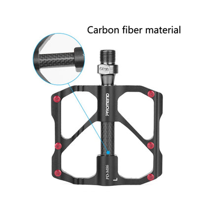 PD-R87C  1 Pair PROMEND Bicycle Road Bike Mountain Bike 3 Palin Carbon Fiber Bearing Pedal(Red) - Pedals by PROMEND | Online Shopping UK | buy2fix