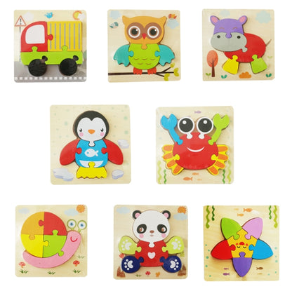 3 PCS Early Childhood Education Wooden Three-Dimensional Jigsaw Puzzle Toy(Y-Penguin) - Puzzle Toys by buy2fix | Online Shopping UK | buy2fix