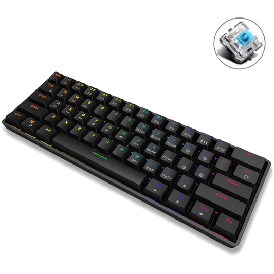 LEAVEN K28 61 Keys Gaming Office Computer RGB Wireless Bluetooth + Wired Dual Mode Mechanical Keyboard, Cabel Length:1.5m, Colour: Green Axis (Black) - Wireless Keyboard by LEAVEN | Online Shopping UK | buy2fix