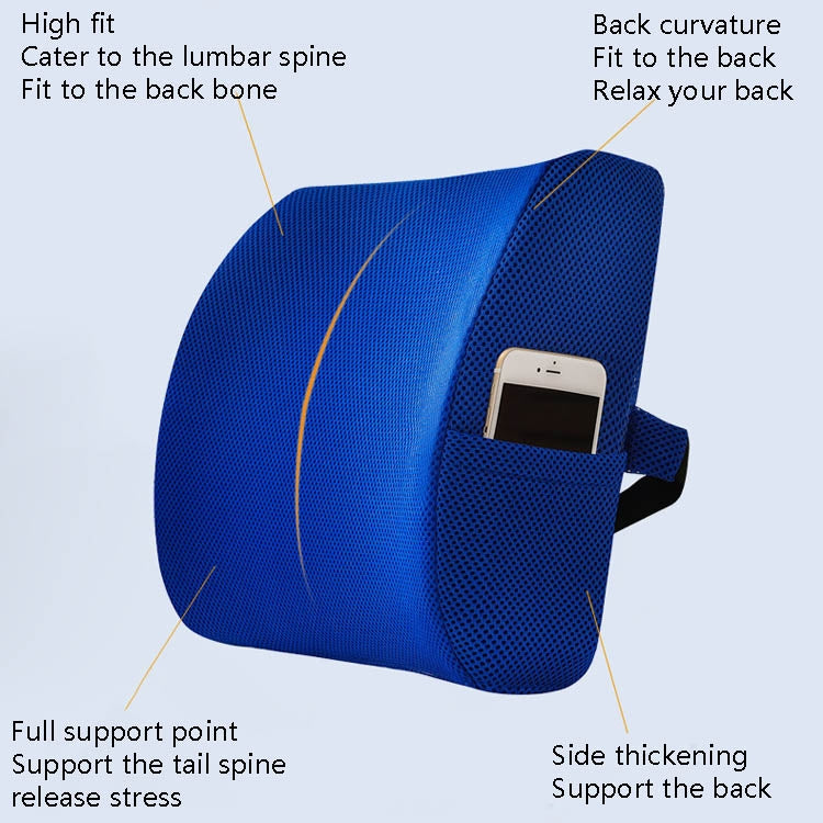 Office Waist Cushion Car Pillow With Pillow Core, Style: Gel Type(Suede Royal Blue) - Home & Garden by buy2fix | Online Shopping UK | buy2fix