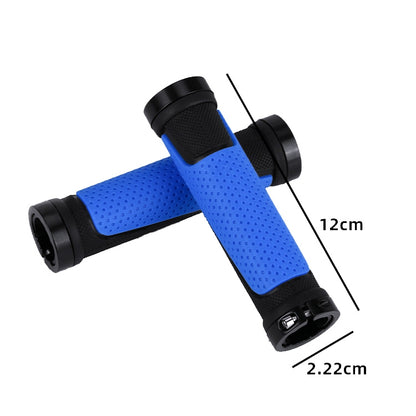 2 Pairs BG-0404 Bicycle Rubber Handle Cover The Mountain Bike Bilateral Lock Dead Anti-Slip Handle Cover(Blue) - Outdoor & Sports by buy2fix | Online Shopping UK | buy2fix
