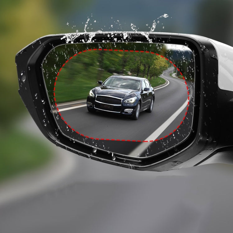 10 PCS Rainproof Anti-Fog And Anti-Reflective Film For Car Rearview Mirror Ellipse 100x150mm(Transparent) - In Car by buy2fix | Online Shopping UK | buy2fix